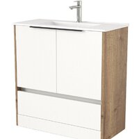 Дабер Тумба под умывальник 017 WeltWasser Deilbach 7517-80 Т17.8W.0.21Ч (дуб галифакс/белый/ручка черная)