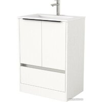  Дабер Тумба под умывальник 017 60 Т17.6.0.5Ч (белый древесный/ручка черная) - Превью изображения №1 — Интернет-магазин Time-Shop