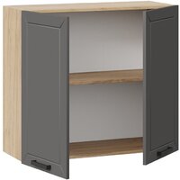 Шкаф навесной Трия Лорас 1В8 (дуб крафт золотой/холст вулкан) - Превью изображения №2 — Интернет-магазин Time-Shop