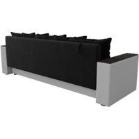 Диван Лига диванов Дубай лайт полки справа 114330 (микровельвет черный/экокожа белый) - Превью изображения №8 — Интернет-магазин Time-Shop