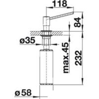 Дозатор для моющего средства Blanco Torre (матовая нержавеющая сталь) - Превью изображения №3 — Интернет-магазин Time-Shop