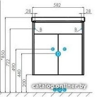  Акватон Тумба под умывальник Флай 60 1A237301FAX10 (дуб белый/дуб крафт) - Превью изображения №4 — Интернет-магазин Time-Shop