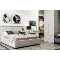 Кровать Ангстрем Дольче спальня с ПМ ДЛ-811.26 исп.30 (кашемир серый) - Превью изображения №10 — Интернет-магазин Time-Shop