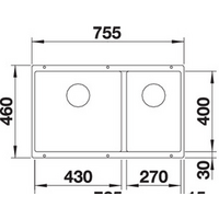 Кухонная мойка Blanco Subline 430/270-U (серый беж) 523158 - Превью изображения №2 — Интернет-магазин Time-Shop