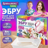 Набор для рисования BRAUBERG HOBBY ЭБРУ 40 картин А4 665354 - Превью изображения №3 — Интернет-магазин Time-Shop