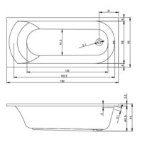 Ванна Riho Miami 180x80 BB64005 (с каркасом) - Превью изображения №3 — Интернет-магазин Time-Shop