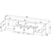 Тумба Интерлиния ТВ Концепт КТ-ТВ4-50 (дуб белый/дуб золотой) - Превью изображения №4 — Интернет-магазин Time-Shop