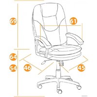 Офисное кресло TetChair Comfort LT флок (серый) - Превью изображения №15 — Интернет-магазин Time-Shop