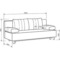 Диван Mio Tesoro Саари SB3 (Malmo 96 Dark Grey) - Превью изображения №7 — Интернет-магазин Time-Shop