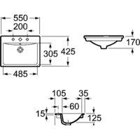 Умывальник Roca Diverta 55x42 [32711600Y] - Превью изображения №4 — Интернет-магазин Time-Shop