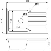 Кухонная мойка БелЭворс Styl R (черный, без сифона) - Превью изображения №2 — Интернет-магазин Time-Shop
