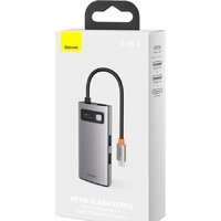 Док-станция Baseus Metal Gleam Series 4 in 1 Multifunctional Type-C CAHUB-CY0G - Превью изображения №13 — Интернет-магазин Time-Shop