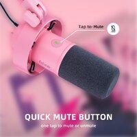 Проводной микрофон FIFINE T688 (розовый) - Превью изображения №8 — Интернет-магазин Time-Shop