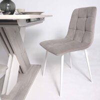 Стул Алвест AV 406-N (бежевый бархат Confetti smoke/белый) - Превью изображения №3 — Интернет-магазин Time-Shop