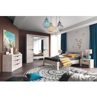 Кровать Мебельград Соренто с ортопедическим осн. 180x200 (дуб бонифаций/кофе структурный матовый) - Превью изображения №3 — Интернет-магазин Time-Shop