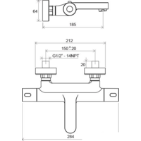 Смеситель Ravak TE 023.00/150 Termo 300 [X070097] - Превью изображения №2 — Интернет-магазин Time-Shop