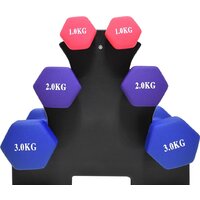 Гантельный ряд Atlas Sport Fitnes 12 кг с подставкой (2x1кг+2x2кг+2x3кг) - Превью изображения №2 — Интернет-магазин Time-Shop