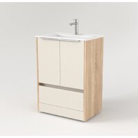  Дабер Тумба под умывальник 017 70 Т17.7.0.18Б (бежевый/дуб бардолино/ручка белая) - Превью изображения №3 — Интернет-магазин Time-Shop