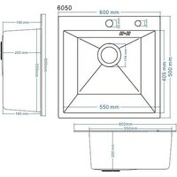 Кухонная мойка Schtoff Best Silver 6050 + коландер металл K-1 BLACK + дозатор SD-1 SILVER - Превью изображения №5 — Интернет-магазин Time-Shop