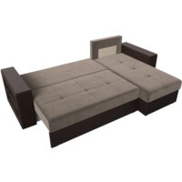 Угловой диван Лига диванов Дубай лайт правый 114156 (велюр коричневый/экокожа коричневый) - Превью изображения №6 — Интернет-магазин Time-Shop