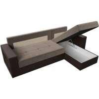 Угловой диван Лига диванов Дубай лайт правый 114156 (велюр коричневый/экокожа коричневый) - Превью изображения №8 — Интернет-магазин Time-Shop