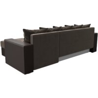 Угловой диван Лига диванов Дубай лайт правый 114156 (велюр коричневый/экокожа коричневый) - Превью изображения №5 — Интернет-магазин Time-Shop