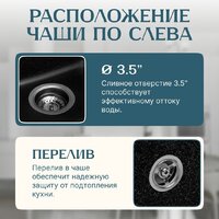 Кухонная мойка Saniteco Rosa (черный) - Превью изображения №2 — Интернет-магазин Time-Shop