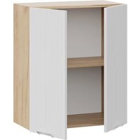 Шкаф навесной Трия Кимберли 1ВВ6 с двумя дверьми (дуб крафт золотой/сноу) - Превью изображения №2 — Интернет-магазин Time-Shop