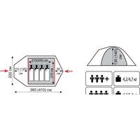 Экспедиционная палатка TRAMP Mountain 4 v2 - Превью изображения №2 — Интернет-магазин Time-Shop
