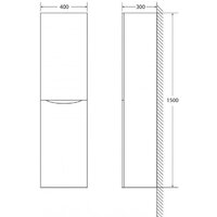  BelBagno Шкаф-пенал Fly-Marino-1500-2A-SC-BO-P-L (левый, bianco opaco) - Превью изображения №3 — Интернет-магазин Time-Shop