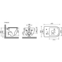 Унитаз подвесной Ceramica Nova Modena Rimless CN6063 (с сиденьем) - Превью изображения №12 — Интернет-магазин Time-Shop