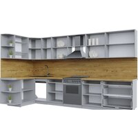 Готовая кухня Интерлиния Берес 1.5x3.6 левая (дуб снежный/дуб королевский/серый каспий) - Превью изображения №2 — Интернет-магазин Time-Shop