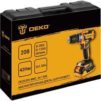 Дрель-шуруповерт Deko ZKCD20V 084-1007 (с 2-мя АКБ, кейс) - Превью изображения №3 — Интернет-магазин Time-Shop