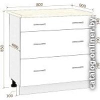 Шкаф напольный Кортекс-мебель Корнелия Лира НШ80р3ш (оникс/мадрид) - Превью изображения №5 — Интернет-магазин Time-Shop