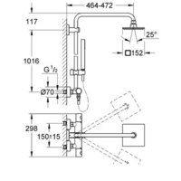 Душевая система  Grohe Euphoria Cube (27932 000) - Превью изображения №2 — Интернет-магазин Time-Shop