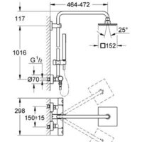 Душевая система  Grohe Euphoria Cube (27932 000) - Превью изображения №2 — Интернет-магазин Time-Shop