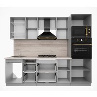 Готовая кухня Интерлиния Мила Деко 2.5 (черный/белый/дуб бунратти) - Превью изображения №3 — Интернет-магазин Time-Shop