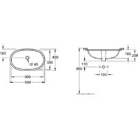 Умывальник Villeroy & Boch O.Novo 41626001 - Превью изображения №4 — Интернет-магазин Time-Shop