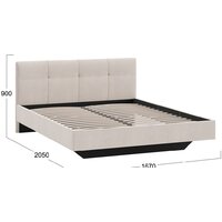 Кровать Трия Элис тип 1 с мягкой обивкой 160x200 (велюр бежевый) - Превью изображения №3 — Интернет-магазин Time-Shop