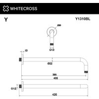 Держатель верхнего душа Whitecross Y1310BL (черный матовый) - Превью изображения №2 — Интернет-магазин Time-Shop