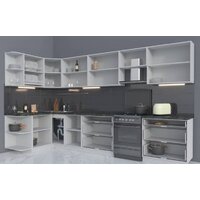 Готовая кухня Интерлиния Мила Матте 1.5x3.6 Б правая (белый-белый-кастилло темный) - Превью изображения №4 — Интернет-магазин Time-Shop