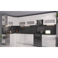 Готовая кухня Интерлиния Мила Матте 1.5x3.6 Б правая (белый-белый-кастилло темный) - Превью изображения №2 — Интернет-магазин Time-Shop