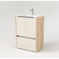  Дабер Тумба под умывальник 017 70 Т17.7.0.18Ч (бежевый/дуб бардолино/ручка черная) - Превью изображения №2 — Интернет-магазин Time-Shop