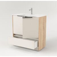  Дабер Тумба под умывальник 017 70 Т17.7.0.18Ч (бежевый/дуб бардолино/ручка черная) - Превью изображения №3 — Интернет-магазин Time-Shop