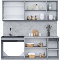 Готовая кухня Интерлиния Мила 20 (бетон лайт/антрацит/опал светлый) - Превью изображения №3 — Интернет-магазин Time-Shop