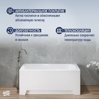 Ванна Lauter Sophia 130 21205130 (с каркасом и сифоном 21Y11021 матовый черный) - Превью изображения №6 — Интернет-магазин Time-Shop