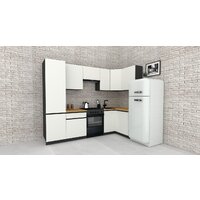 ВерсоМебель Эко-8 1.2x2.7 правая (белый фасадный/ст.золотистый дуб)