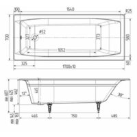 Ванна Wotte Forma 170x70 БП-э00д1468 - Превью изображения №3 — Интернет-магазин Time-Shop