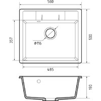 Кухонная мойка GranFest Quadro 561 (графит) - Превью изображения №2 — Интернет-магазин Time-Shop