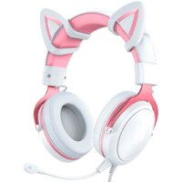 Onikuma X10 (белый/розовый, с ушками)